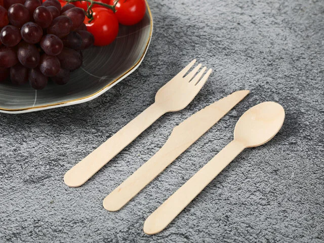 Disposable Wooden Cutlery 4 In 1 Kit (Knife+Spoon+Fork+Napkin) - view 5