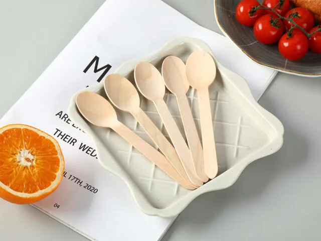 Disposable Wooden Cutlery 4 In 1 Kit (Knife+Spoon+Fork+Napkin) - view 6